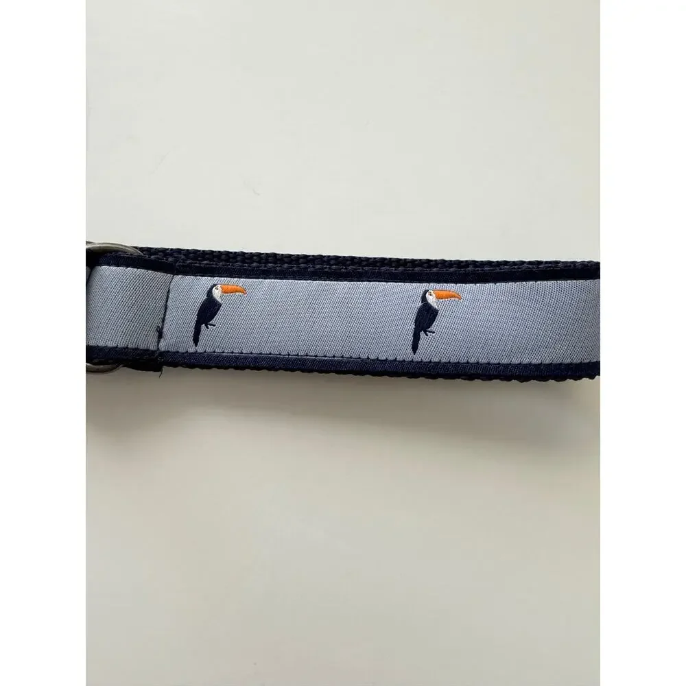 Janie & Jack Blue Webbed Toucan Print D-Ring Belt